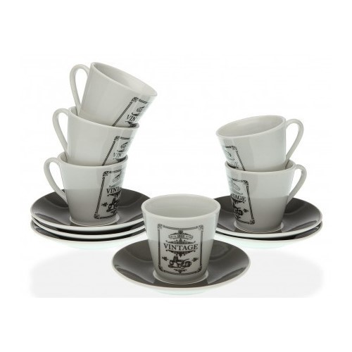 SET 6 TAZAS CAFE VERSA ADELE C/PLATOS